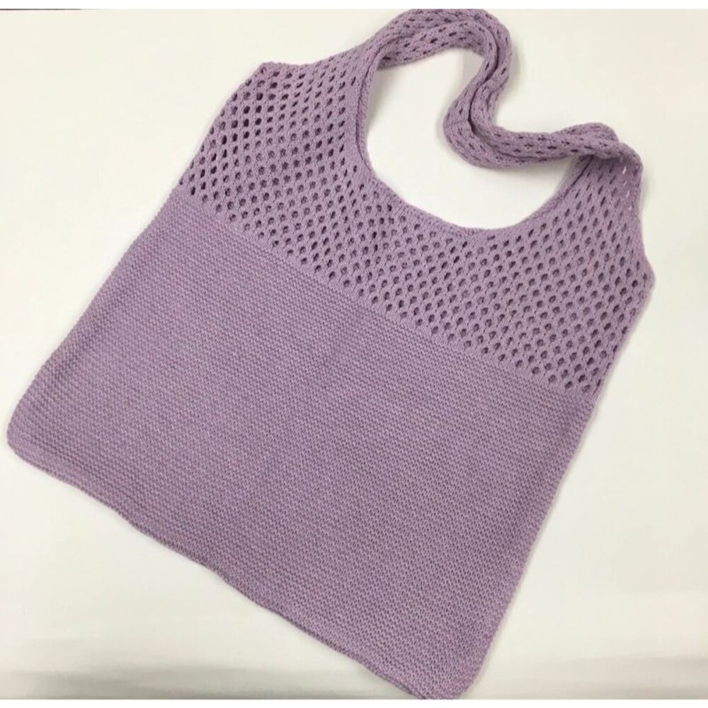 NEW Knit Crochet Shoulder Bag Boutique Purple Lavender